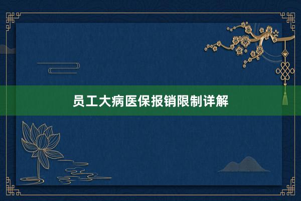 员工大病医保报销限制详解